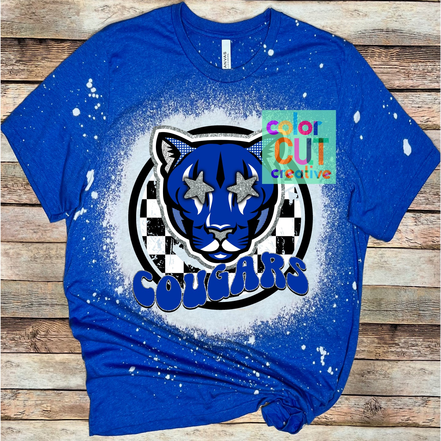 Cougars Preppy Checkerboard Mascot