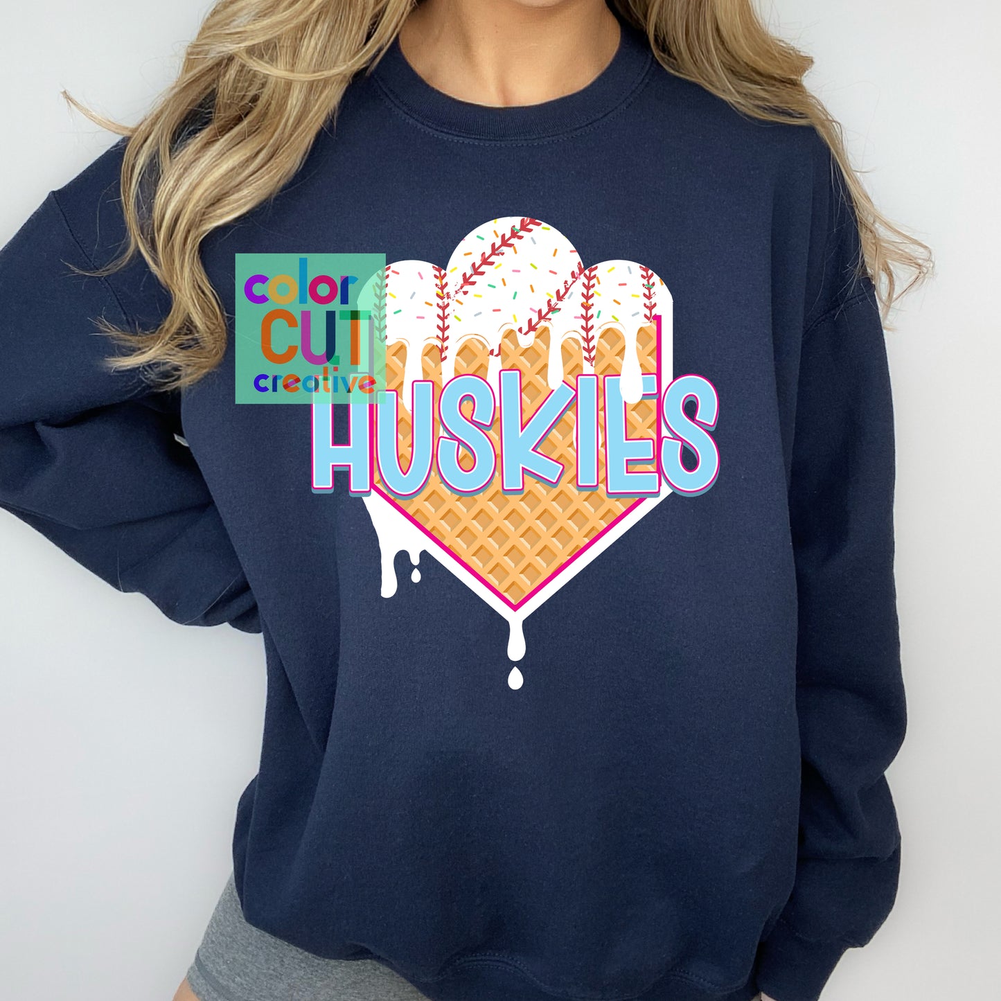 Huskies baseball ice cream cone drip