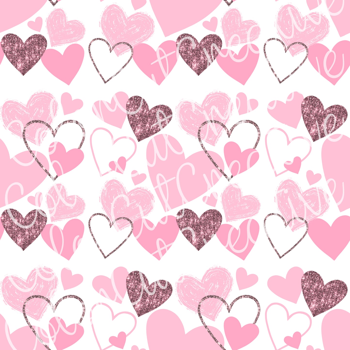 Glitter Hearts Digital Paper