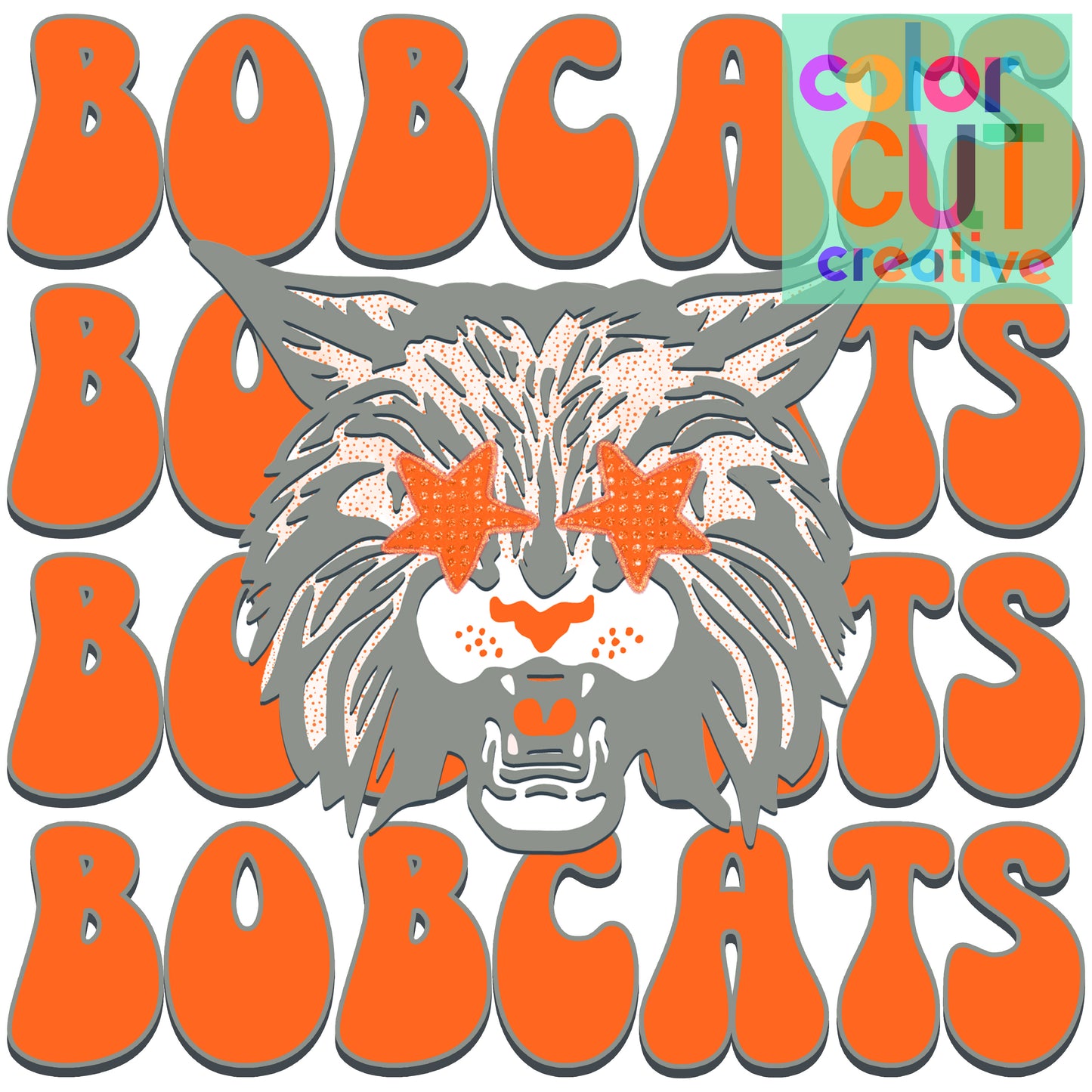 Bobcats Mascot Orange Grey