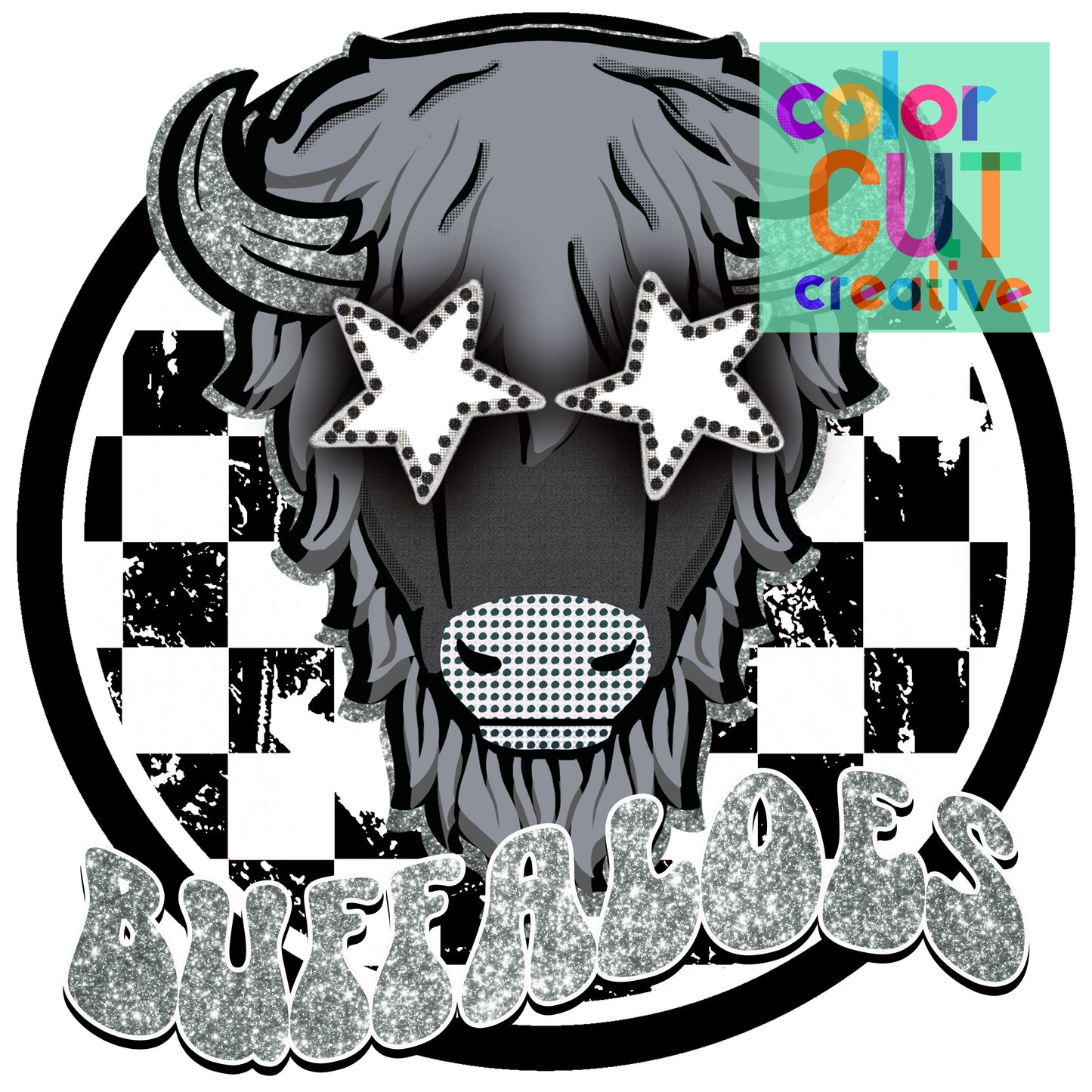 Buffaloes Preppy Black White Silver