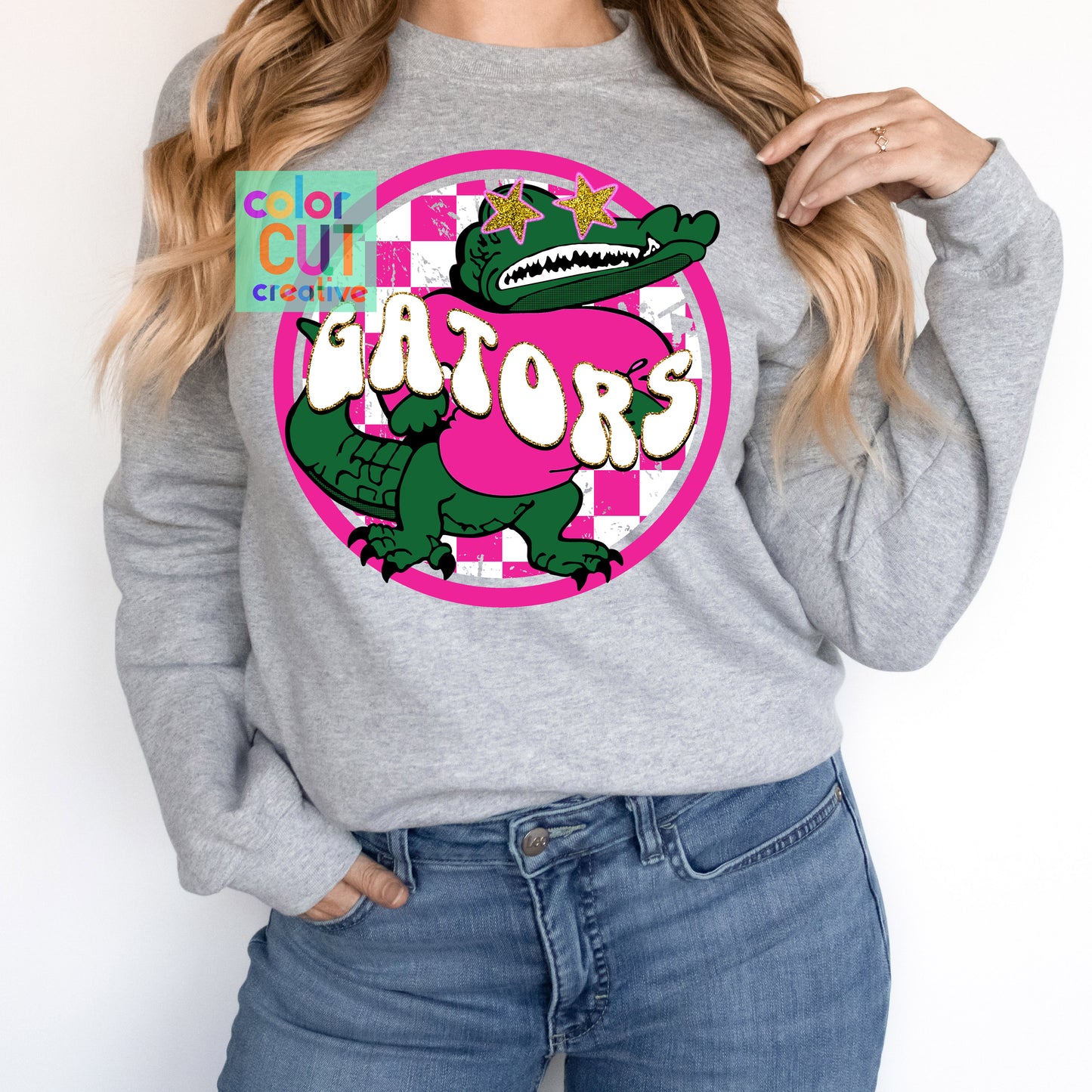 Gators Pink and Green Preppy Mascot