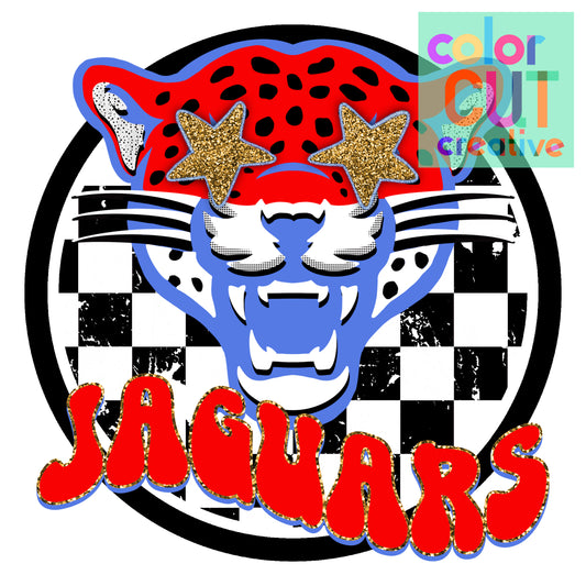 Jaguars Preppy Red Blue