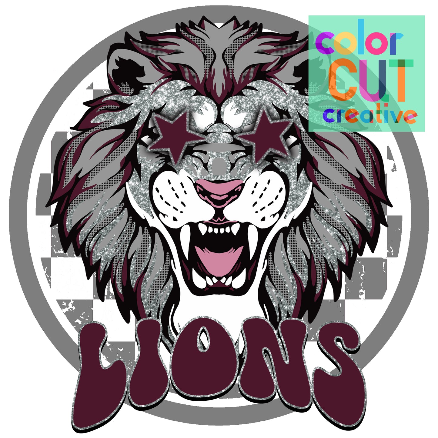 Lions Preppy Maroon Silver