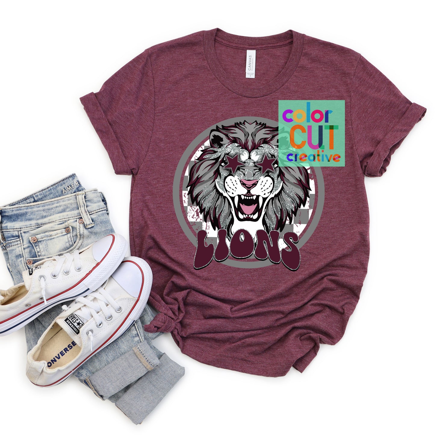 Lions Preppy Maroon Silver