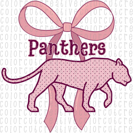 Panthers Coquette Bow Mascot