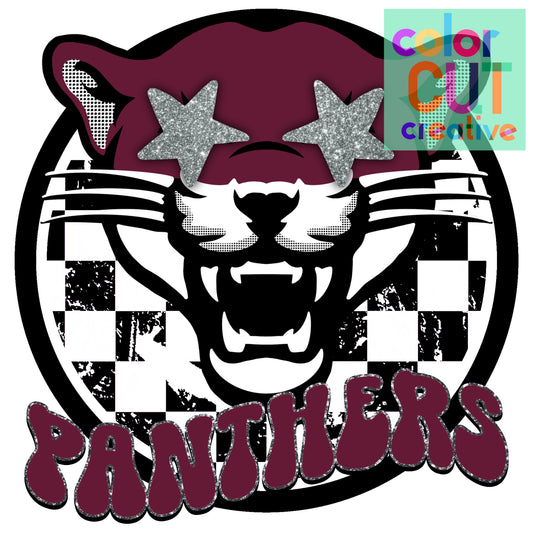 Panthers Preppy Mascot Maroon