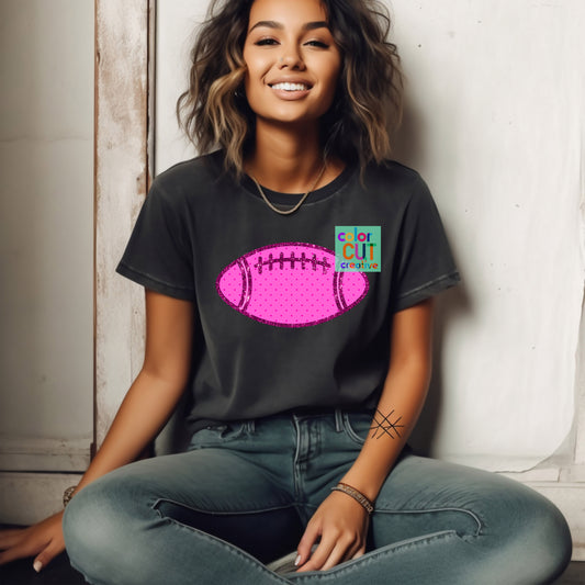 Pink Polka Dot Football Element