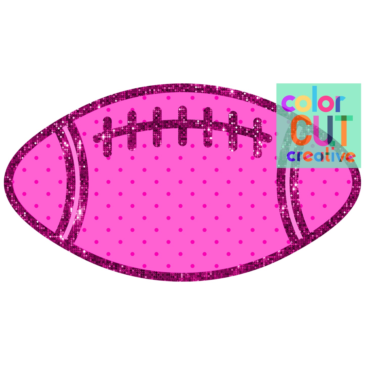 Pink Polka Dot Football Element