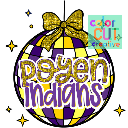 Poyen Indians Disco Ball Mascot