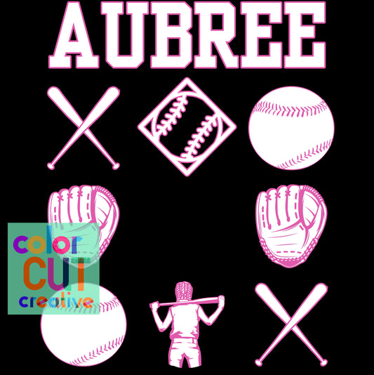 custom softball design for Allie