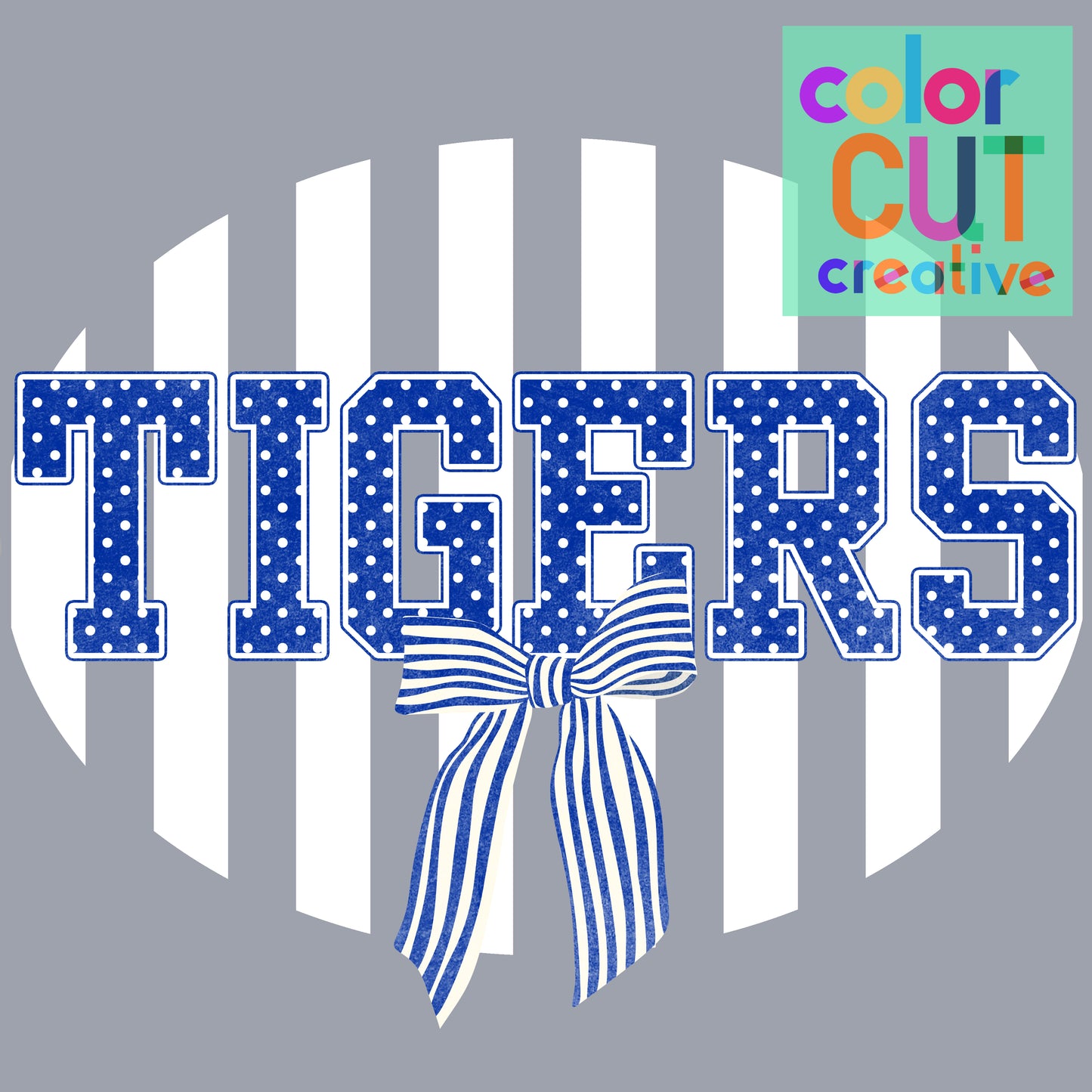 Tigers Stripe Dot Bow Mascot