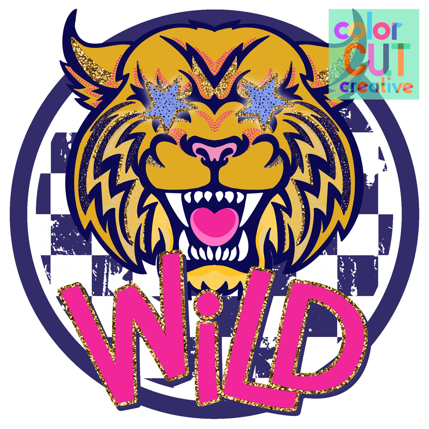 Wild Wild Cats Preppy Purple Pink Gold