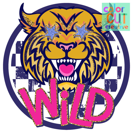 Wild Wild Cats Preppy Purple Pink Gold